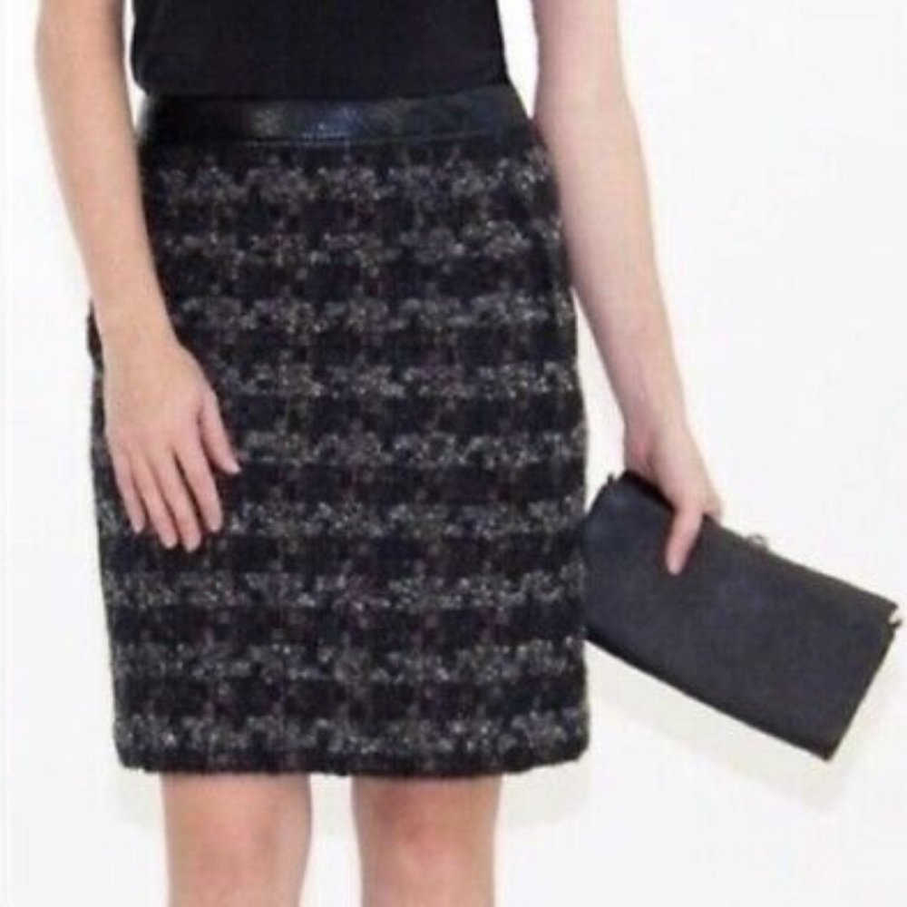 Tory Burch Leather + Tweed Skirt - Size 8